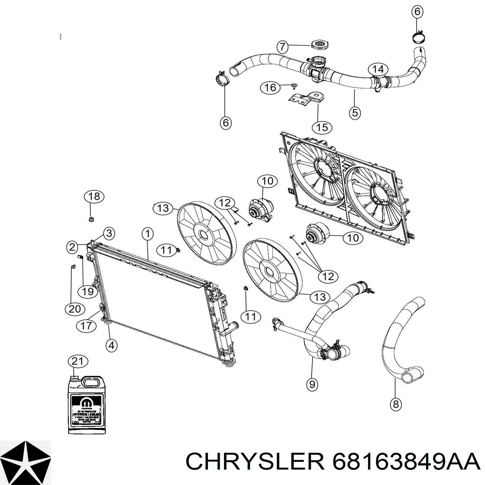 Comprar 68163849AB Chrysler Liquido anticongelante 