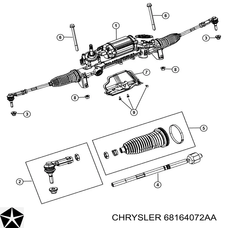 68164072AA Chrysler barra de acoplamiento