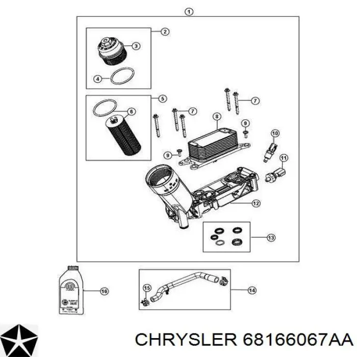 Junta de radiador de aceite Chrysler 68166067AA precio, desde 17,97 EUR