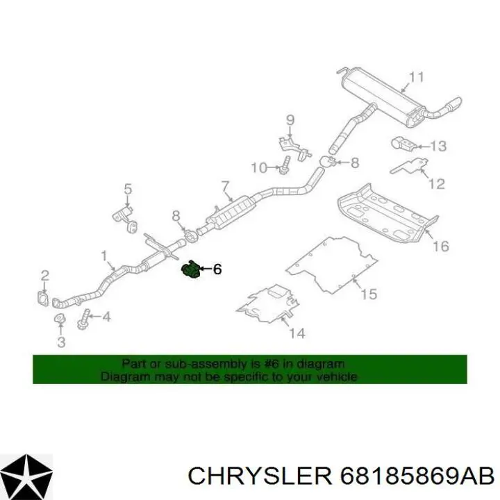 68185869AB Chrysler soporte, silenciador