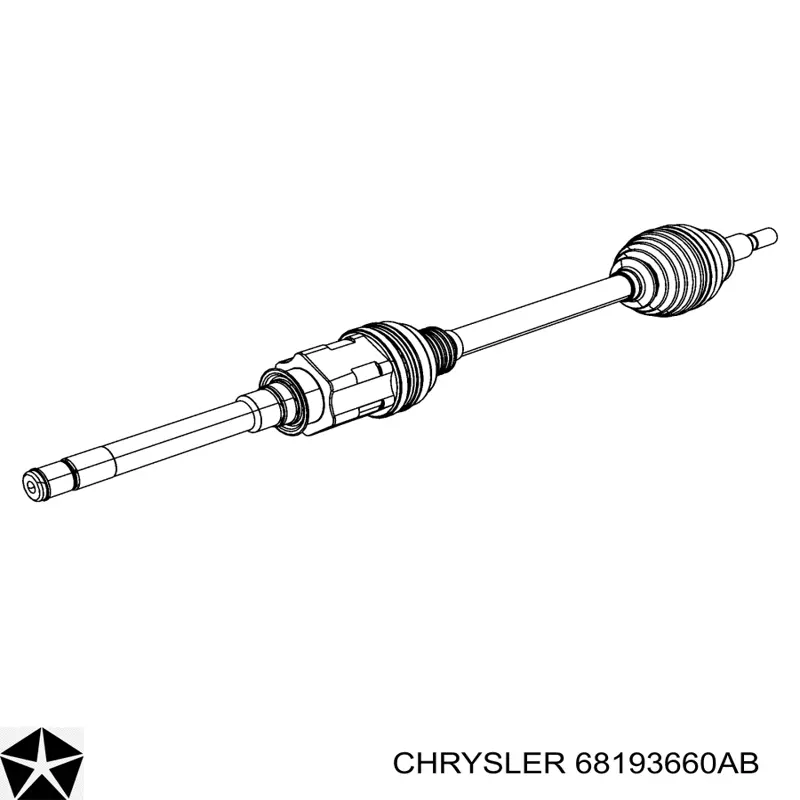 68193660AB Chrysler árbol de transmisión delantero derecho