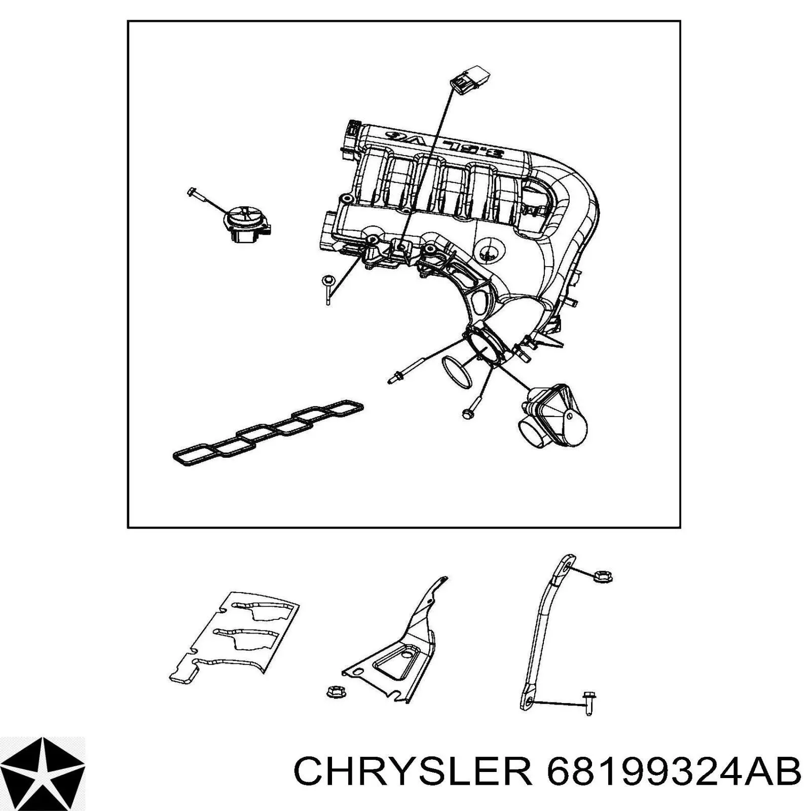 K68199324AA Fiat/Alfa/Lancia sensor de presion del colector de admision