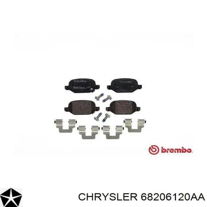 68206120AB Chrysler pastillas de freno traseras