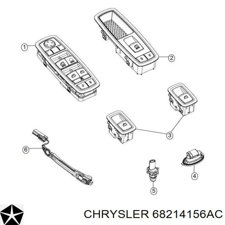 Botón de encendido, motor eléctrico, elevalunas, trasero Jeep Cherokee 