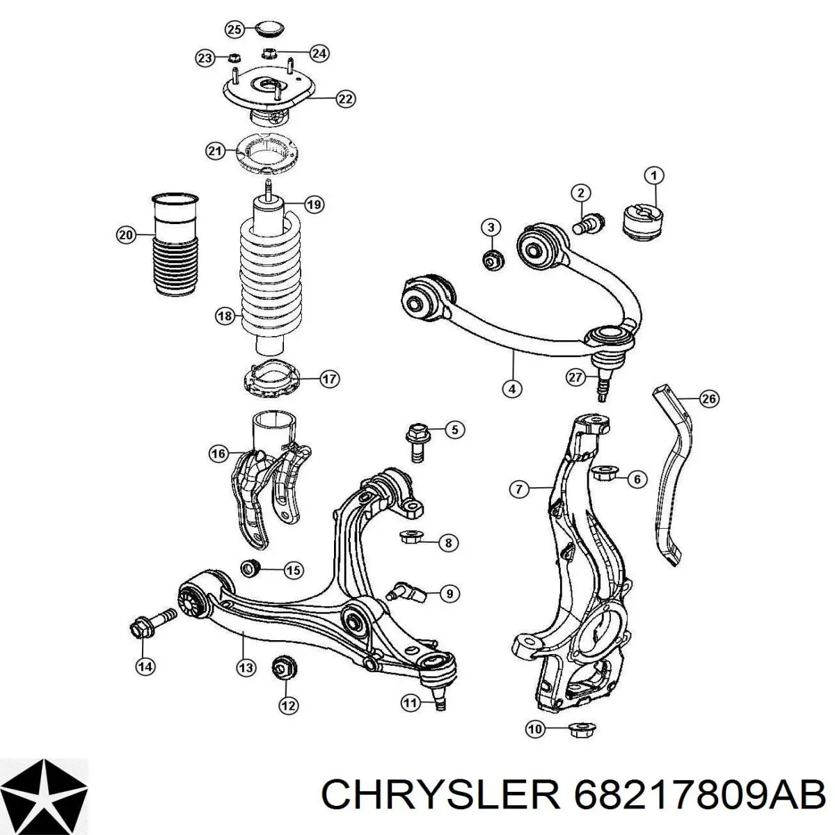 Comprar 68217809AB Chrysler Triángulo de suspensión delantera, superior izquierda