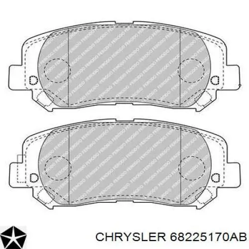 68225170AB Chrysler pastillas de freno delanteras