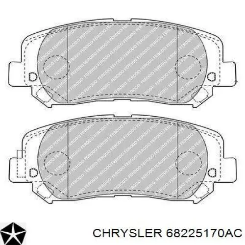 68225170AC Chrysler pastillas de freno delanteras