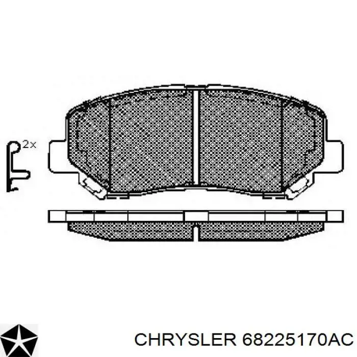 Comprar 68225170AC Chrysler Pastillas delanteras de freno