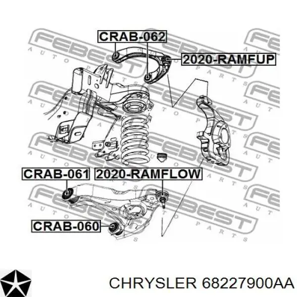 68227900AA Chrysler barra oscilante, suspensión de ruedas delantera, superior derecha