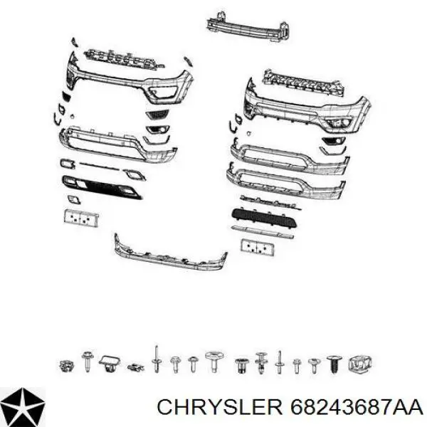 Refuerzo de parachoques delantero Chrysler 68243687AA precio, desde 145,84 EUR