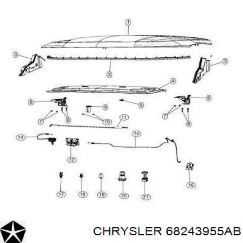 68243955AB Chrysler capó del motor