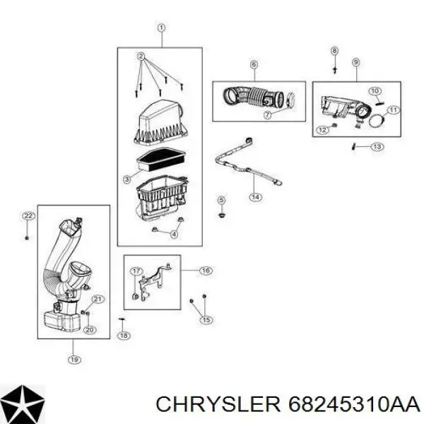 68245310AA Chrysler filtro de aire