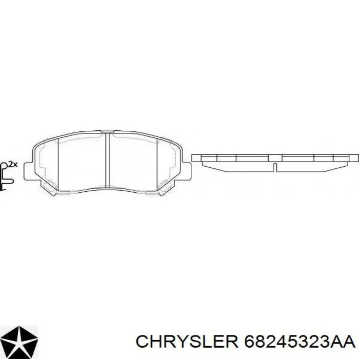 68245323AA Chrysler pastillas de freno delanteras