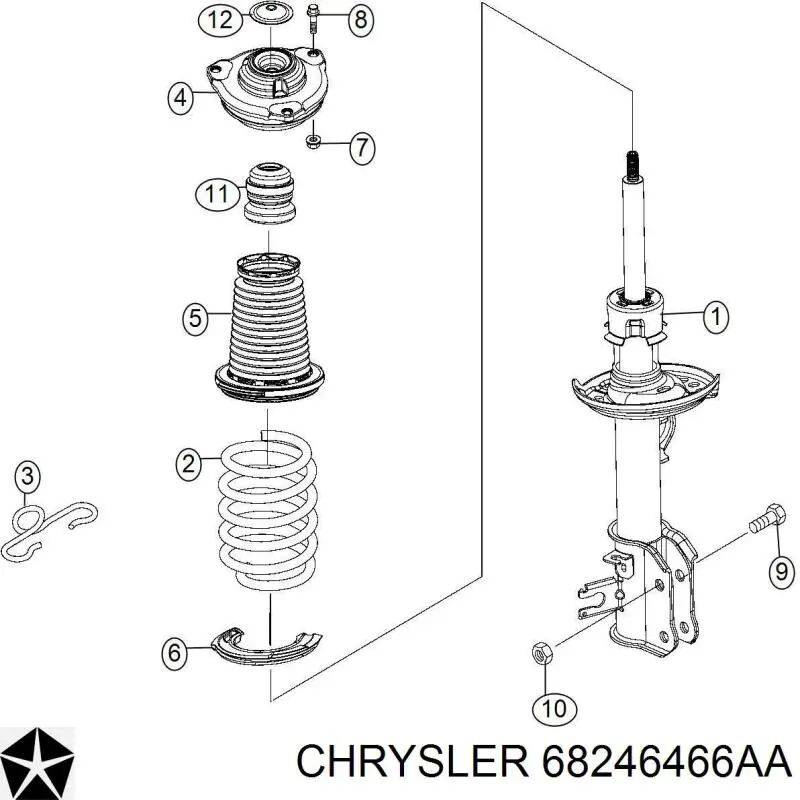 Almohadilla de tope suspensión & guardapolvos amortiguador Chrysler 68246466AA precio, desde 30,29 EUR