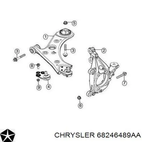 68246489AA Chrysler rótula de suspensión inferior