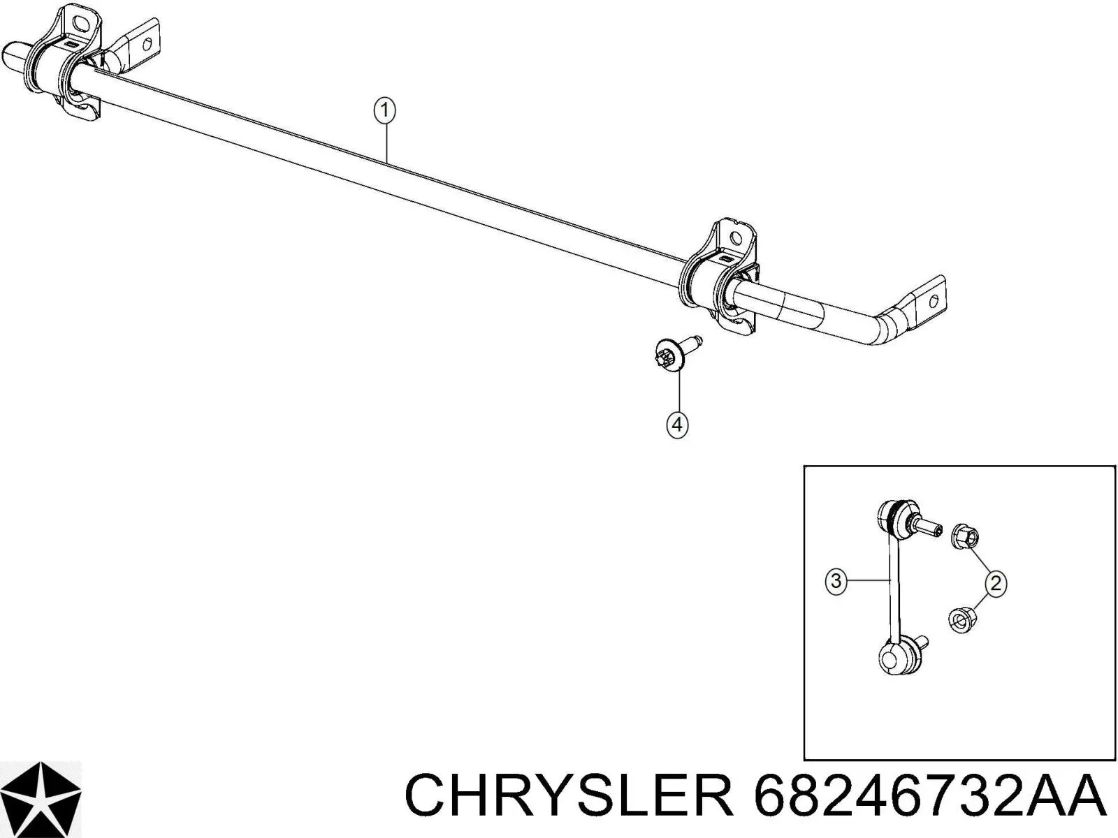 68246732AA Chrysler Estabilizador trasero