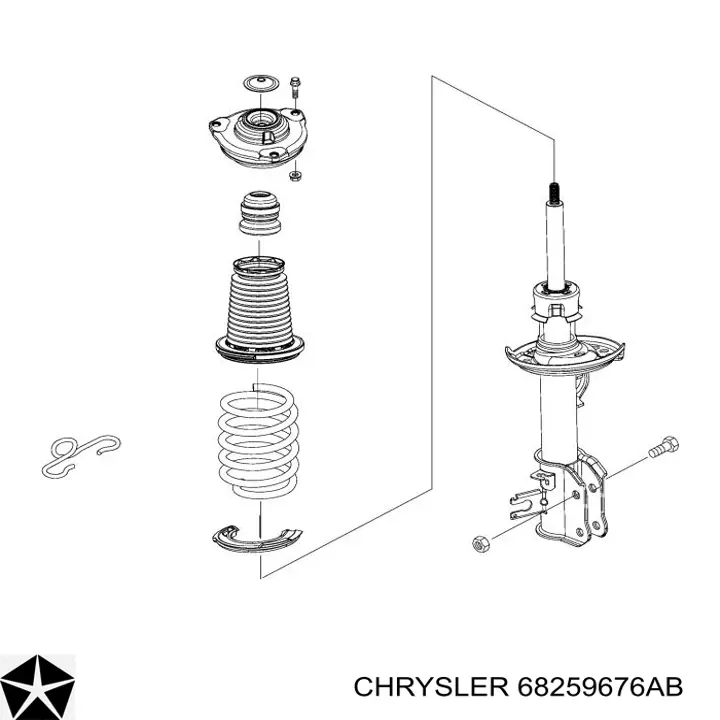 68259676AB Chrysler Amortiguador eje delantero derecha