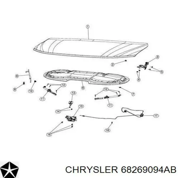 Comprar 68269094AA Chrysler Tope del capó