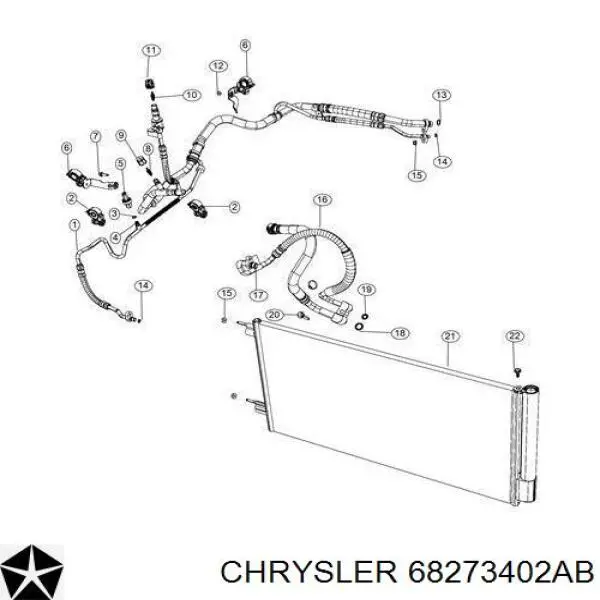 68273402AB Chrysler condensador aire acondicionado