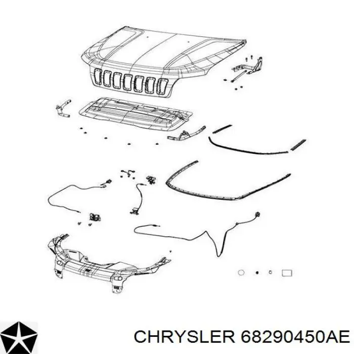 68290450AE Chrysler capó del motor