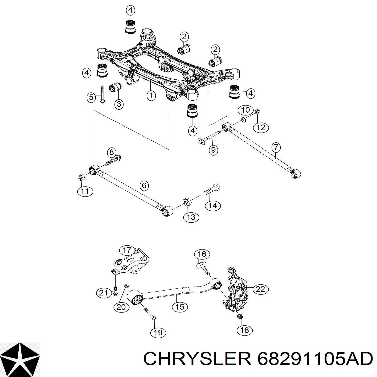 Mangueta trasera izquierda Chrysler 68291105AD precio, desde 112,47 EUR