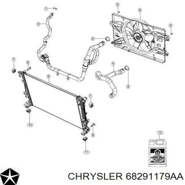 68291179AA Chrysler radiador refrigeración del motor