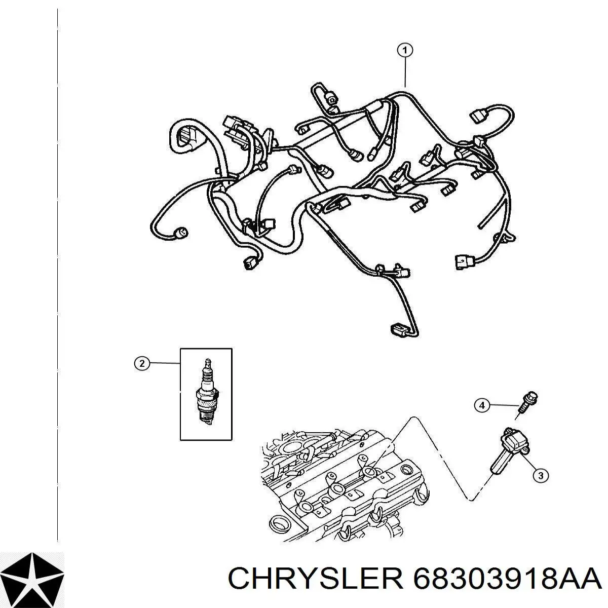 68303918AA Chrysler Bujía de ignición