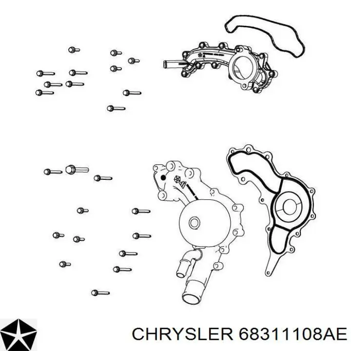 68311108AE Chrysler bomba de agua