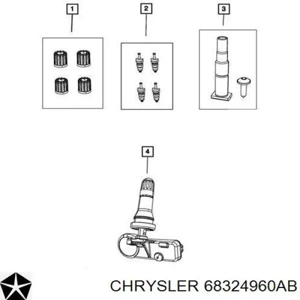 Sensor de presion de llantas Chrysler 68324960AB precio, desde 31,13 EUR
