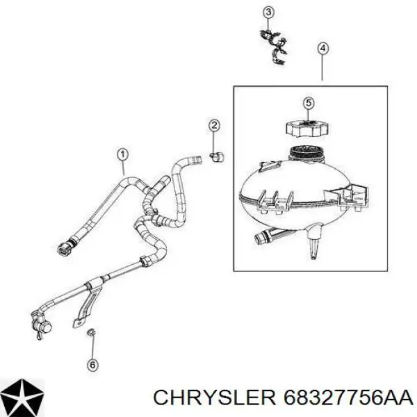 K68303699AA Fiat/Alfa/Lancia vaso de expansión