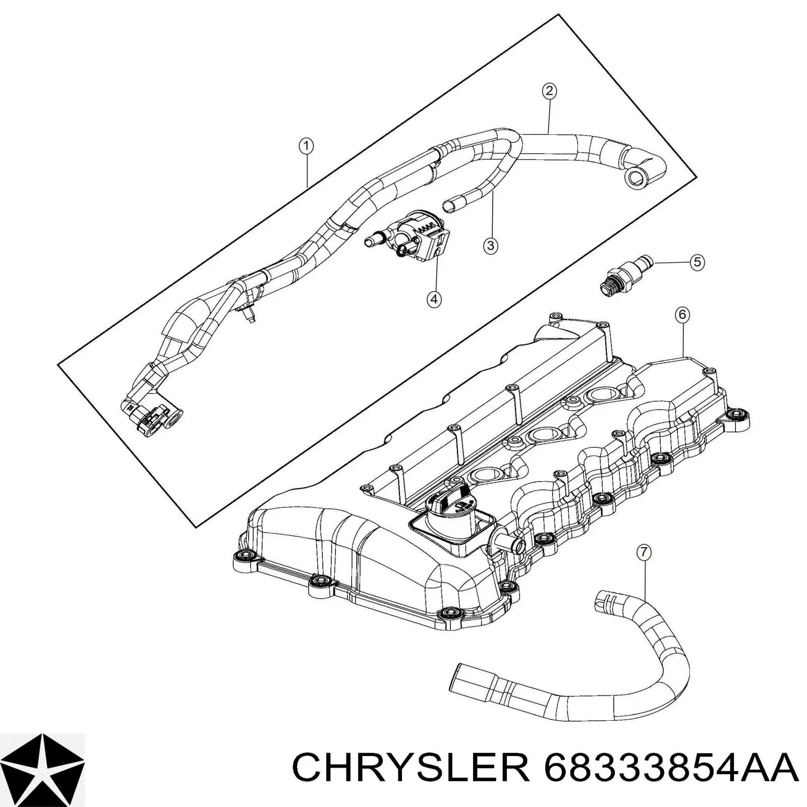 68333854AA Chrysler válvula, ventilaciuón cárter