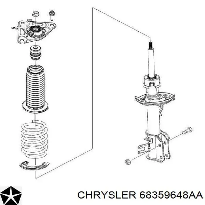 68359648AA Chrysler amortiguador trasero derecho