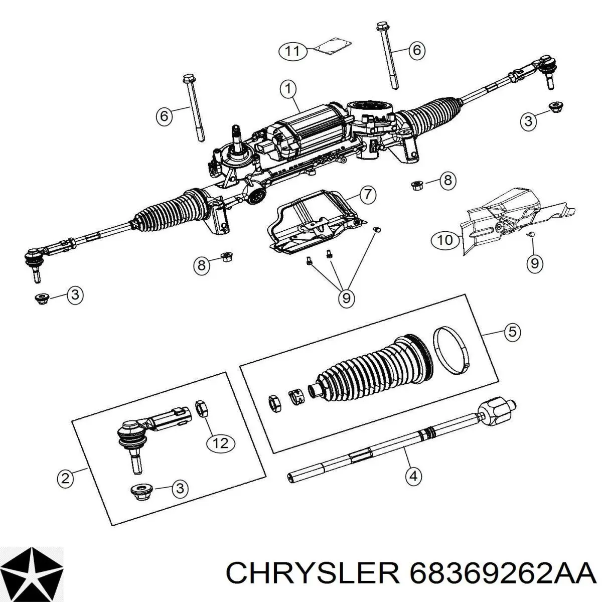Comprar 68369262AA Chrysler Cremallera