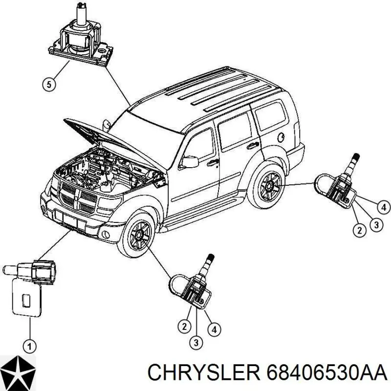 68406530AA Chrysler sensor de presion de neumaticos