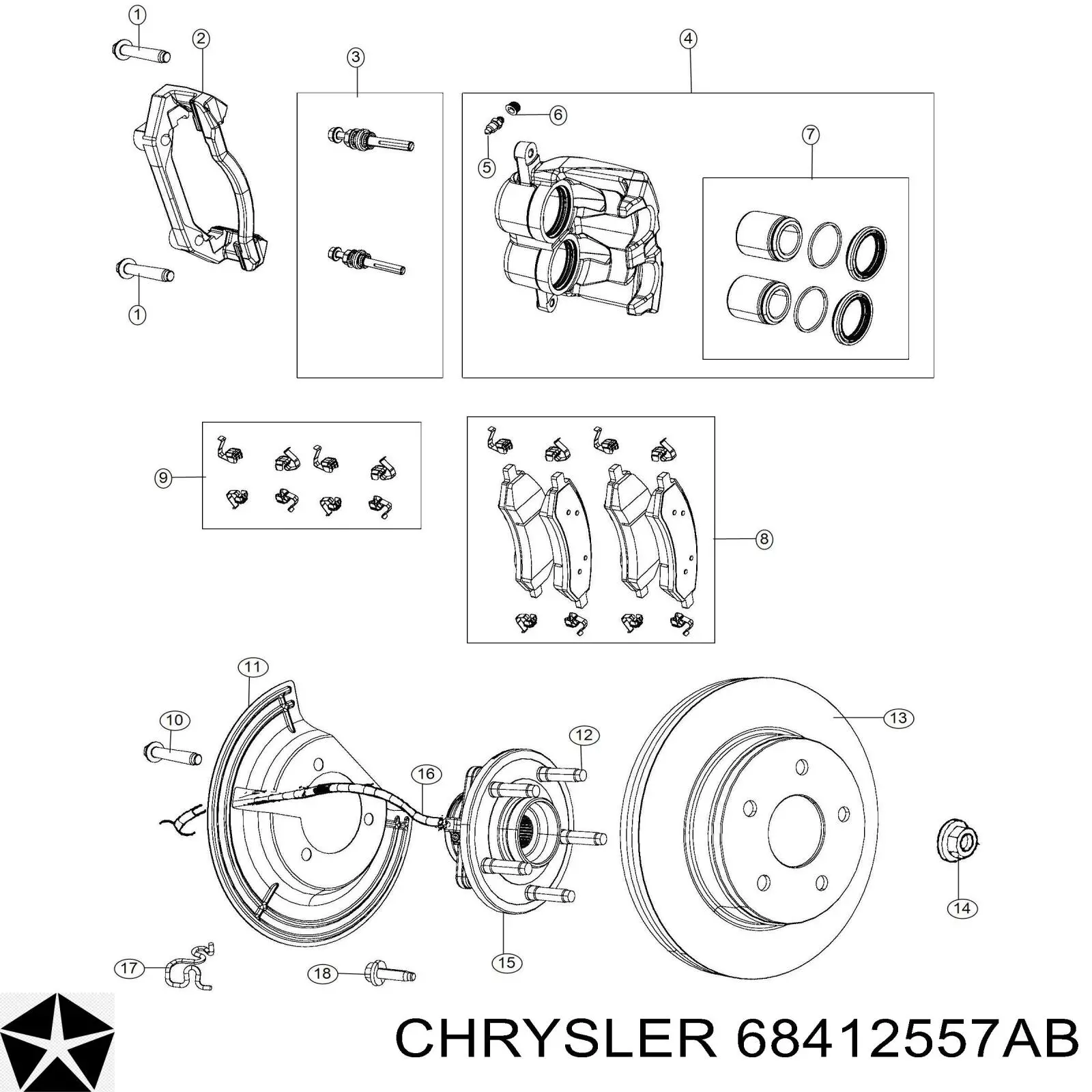 Pastillas freno delanteras Chrysler 68520814AC precio, desde 44,79 EUR