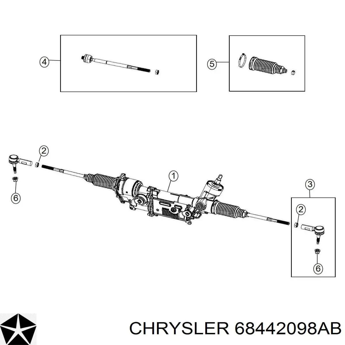 Comprar 68442098AB Chrysler Barra de acoplamiento
