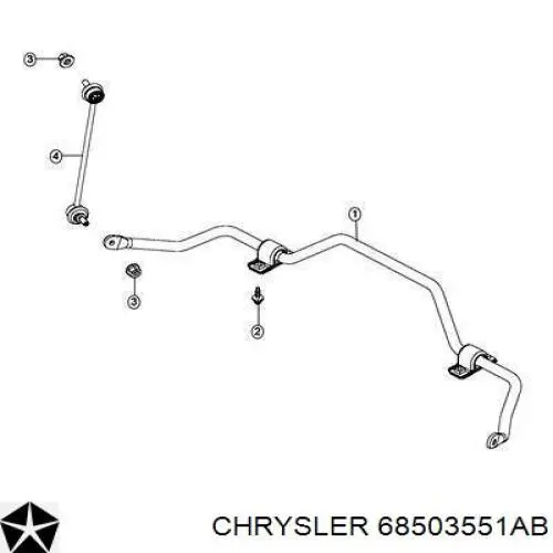 68503551AB Chrysler soporte de barra estabilizadora delantera