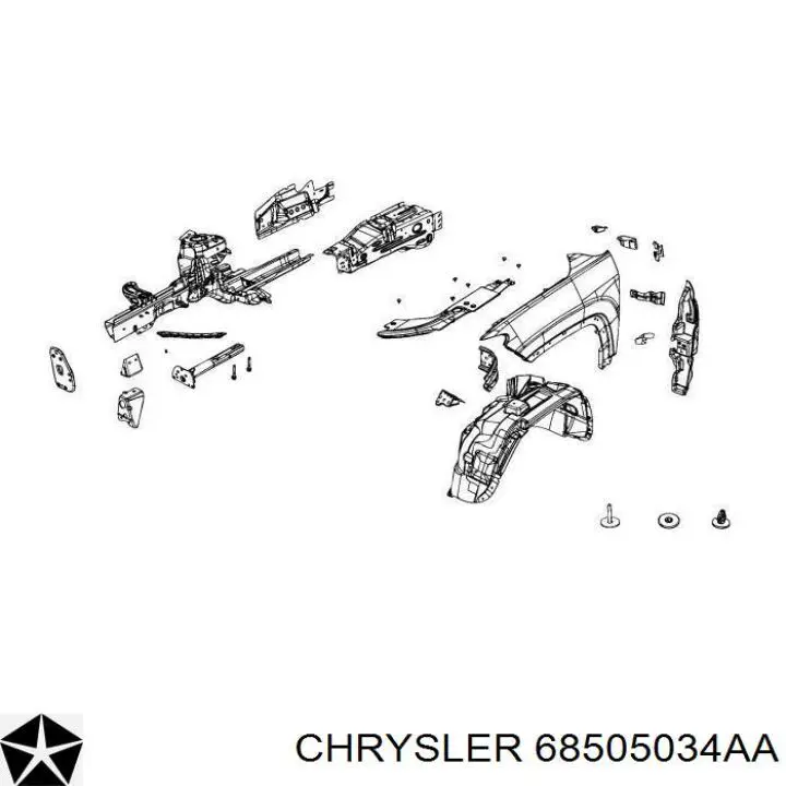 Guardabarros interior derecho, aleta delantera Chrysler 68505034AA precio, desde 28,84 EUR