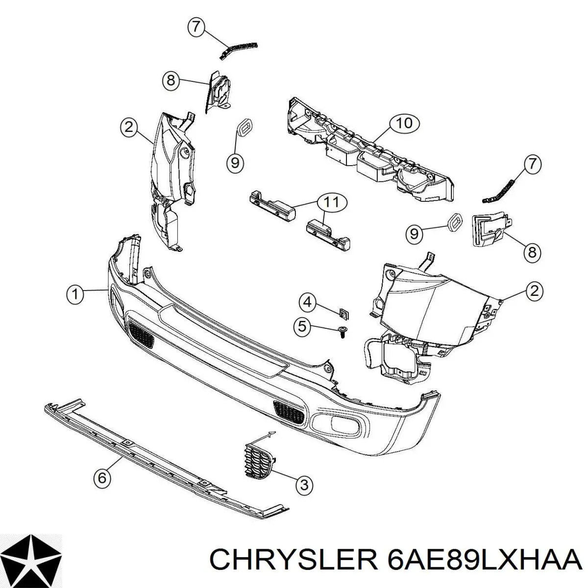 Paragolpes Chrysler 6AE89LXHAA precio, desde 141,75 EUR