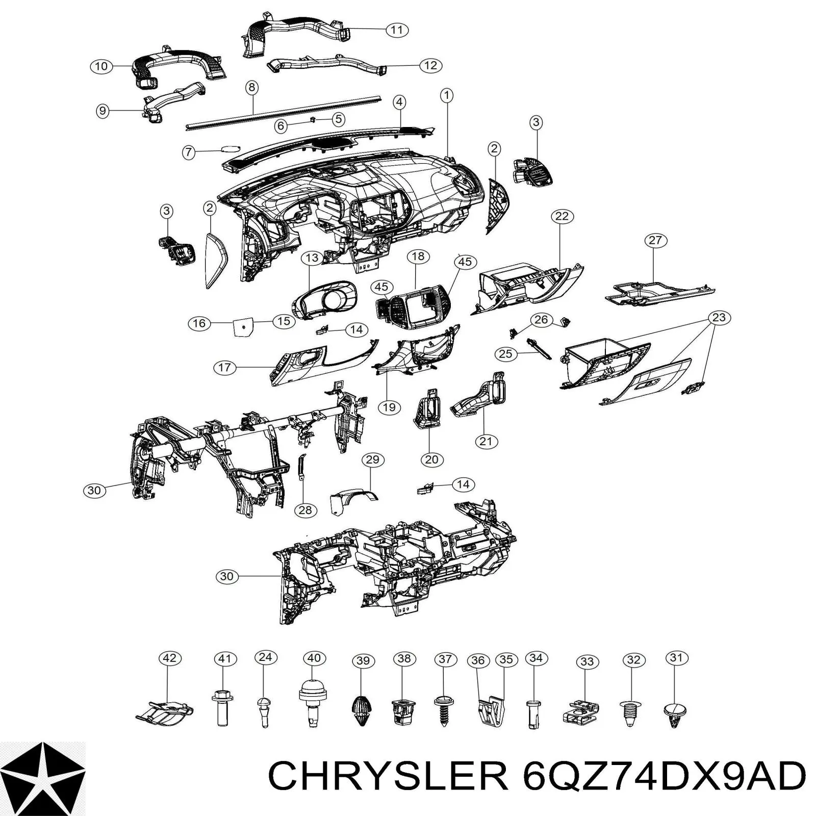 5UT07DX9AD Chrysler panel frontal interior salpicadero