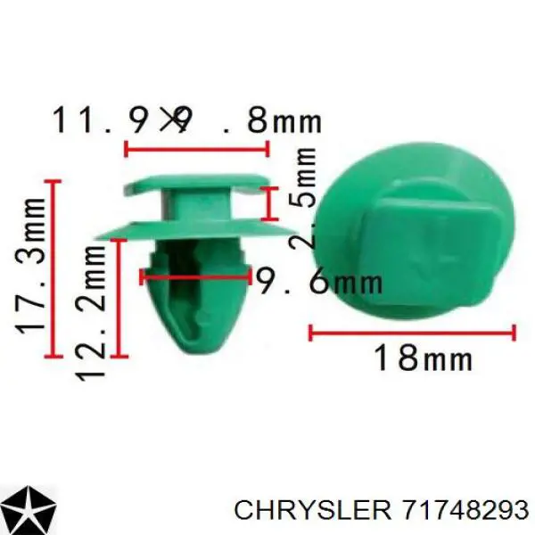 71748293 Chrysler embellecedor del pilar de la carrocería del pistón (clip)