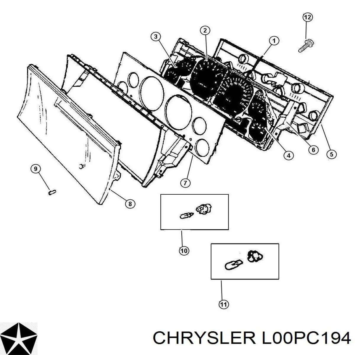 L00PC194 Chrysler luz del tablero (panel principal)