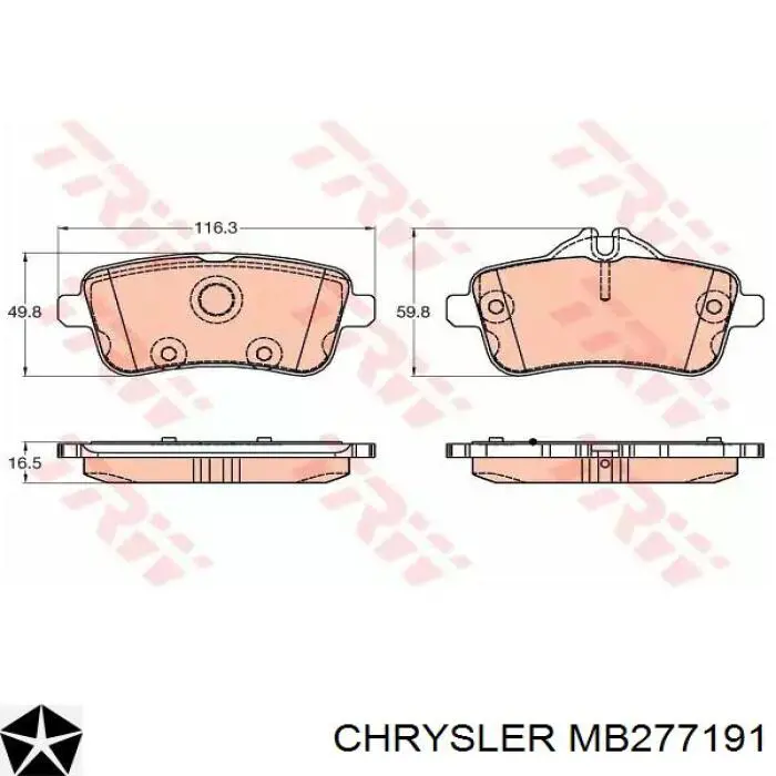 MB277191 Chrysler juego de reparación, pinza de freno delantero