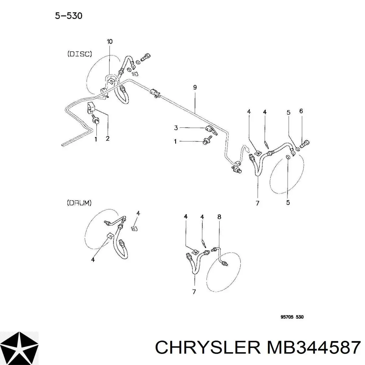 MB344587 Chrysler guardabarros delantero izquierdo