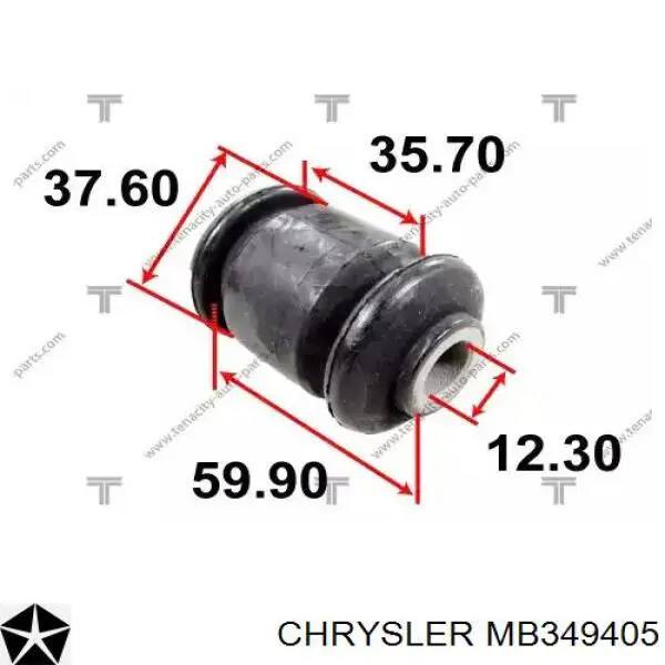 MB349405 Chrysler barra oscilante, suspensión de ruedas delantera, inferior izquierda