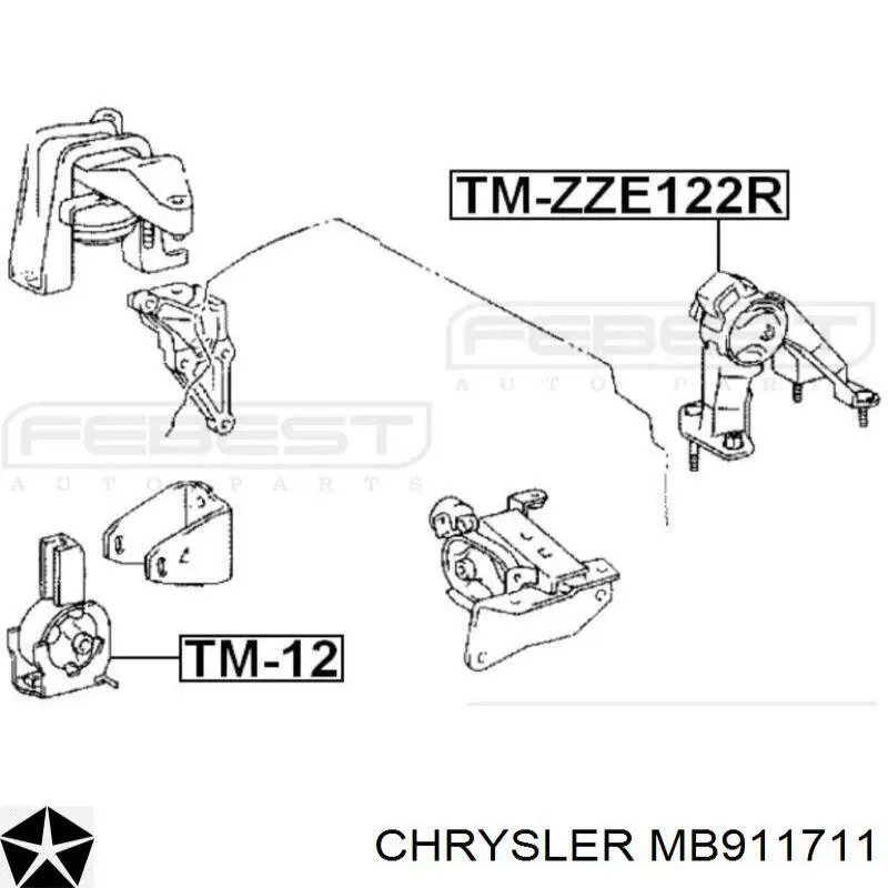 MB911711 Chrysler soporte motor delantero