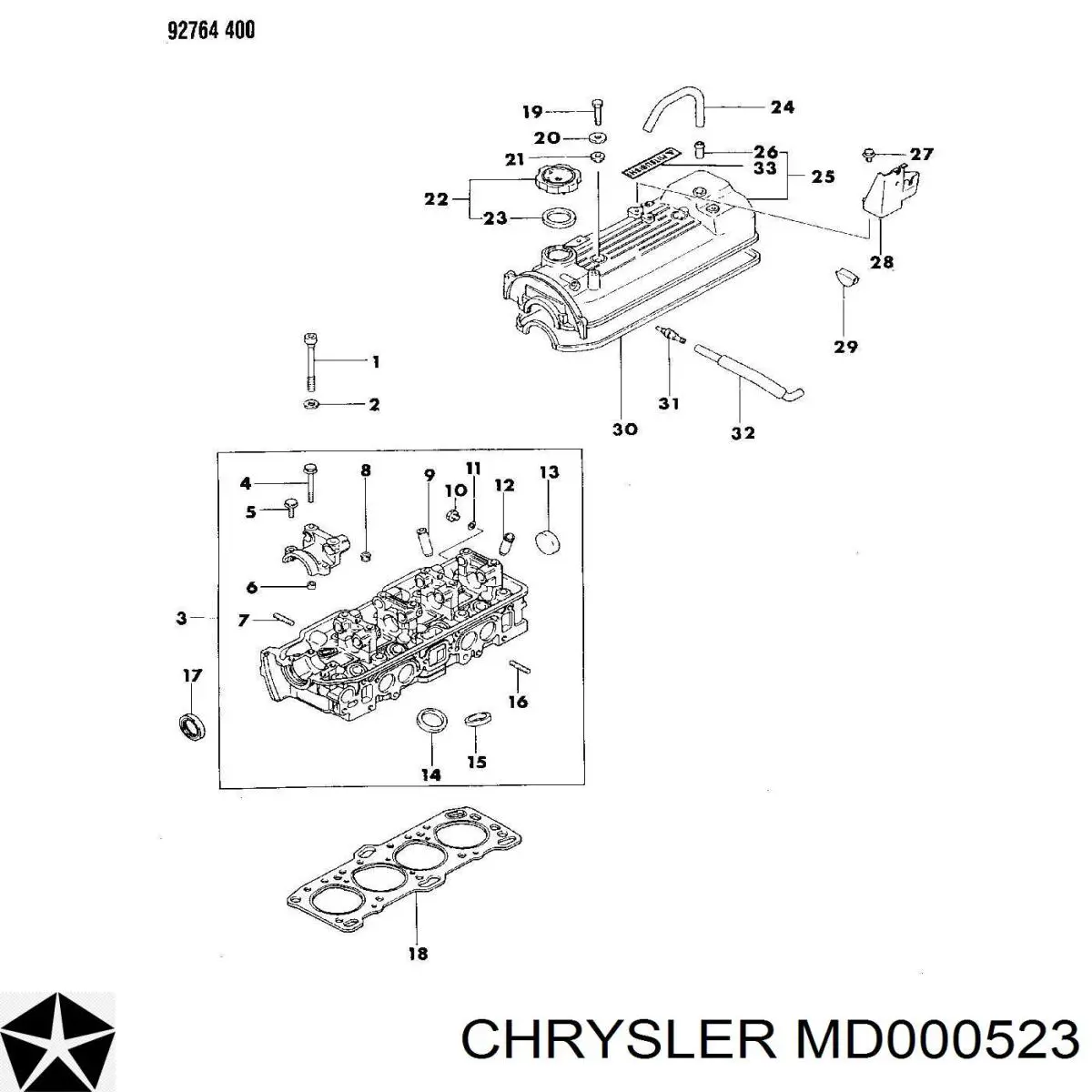KMD000523 Fiat/Alfa/Lancia Perno de tapa de válvula de culata