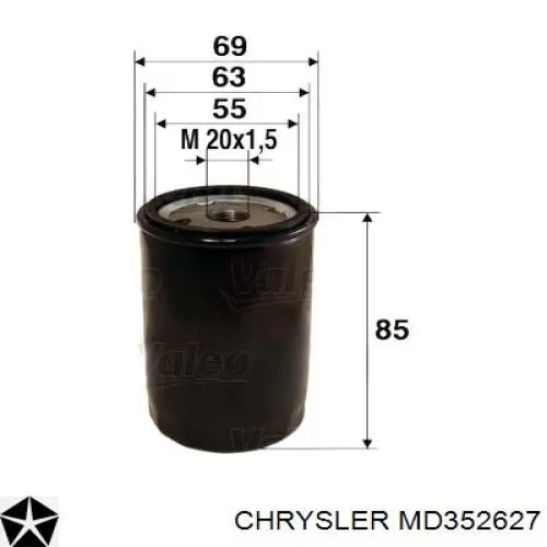 MD352627 Chrysler filtro de aceite