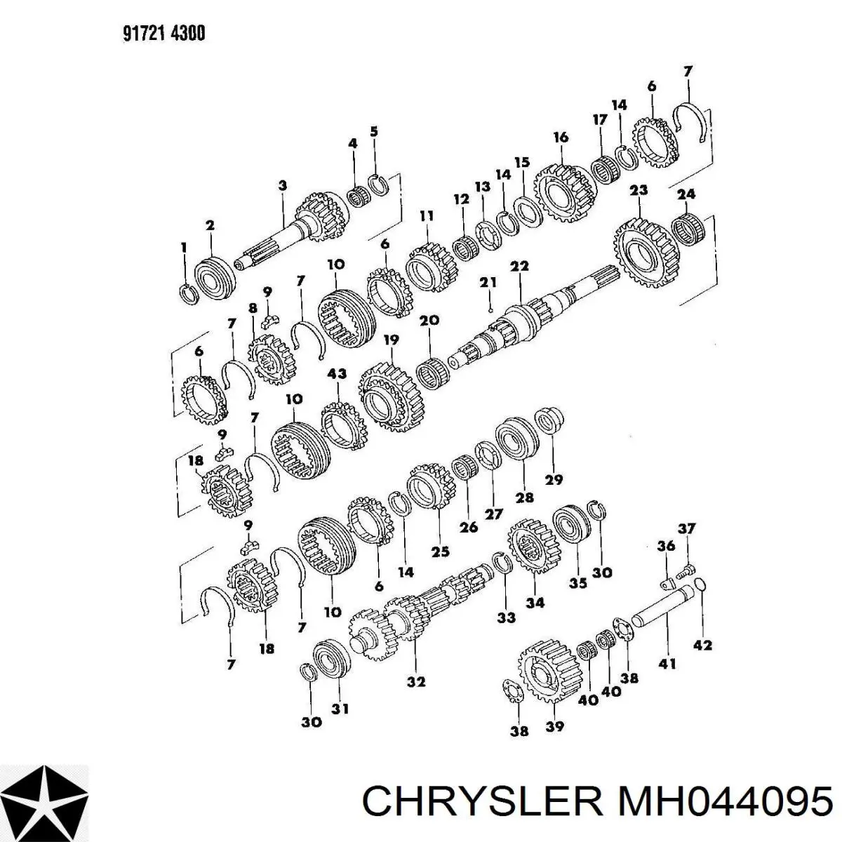 MH044095 Chrysler cojinete del eje de entrada de la caja de engranajes