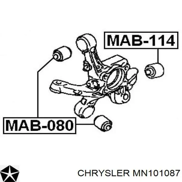 MN101087 Chrysler silentblock de mangueta trasera